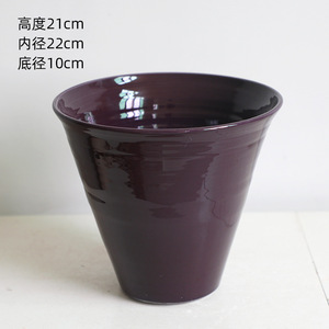 Pots de fleurs en céramique violet foncé brillant, pots à orchidées, pots en céramique violet aubergine à large ouverture pour la décoration intérieure et la verdure - Product Image 5