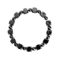 Bracelet en agate noire naturelle et obsidienne, bracelet en pierres facettées, bracelet en cristal de guérison, bijoux faits à la main minimalistes