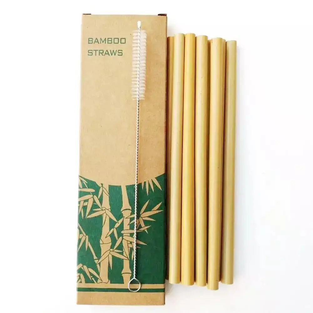 Commercio all'ingrosso 100% Naturale Biodegradabile Eco Friendly Straw bar accessori Organic Bere, Paglia Di Bambù