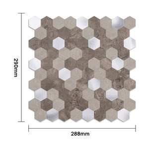 Carreaux hexagonaux adhésifs <span class=keywords><strong>marron</strong></span> argenté Vivid Tiles pour crédence, installation facile, à peler et coller, pour la décoration murale de cuisine et salle de bain - Product Image 2