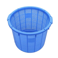Panier en plastique rond épaissi personnalisé avec trous pour la corde, idéal pour le stockage de melons, fruits de mer et linge.