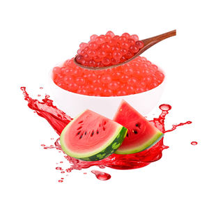 Perles de boba éclatantes à la pastèque pour bubble tea, certifiées Halal, fournisseur en gros avec ligne de production en Chine - Product Image 1