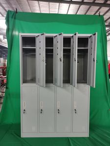 Armoire métallique Luoyang avec 6, 8 ou 9 portes, longue banquette et casier à chaussures en acier avec siège - Product Image 4