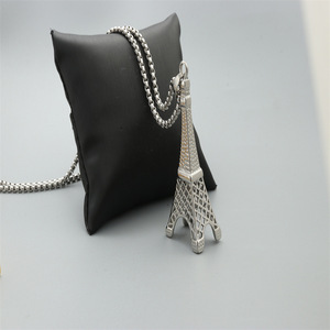 Collar con colgante de la Torre Eiffel, acero inoxidable, unisex, regalo de moda, joyería - Product Image 3