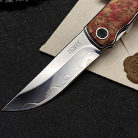 Couteau pliant VGMAX en gros avec manche en bois de burl stabilisé, couteau de poche tranchant pour le quotidien, collection cadeau