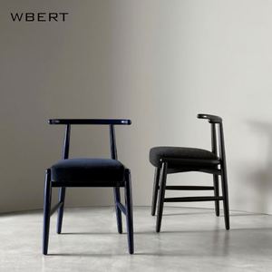 WBERT Chaise italienne moderne Wabi-Sabi au design simple, avec dossier en frêne, couverture amovible, meubles de loisirs pour la maison, chaise de salle à manger en bois massif - Product Image 2