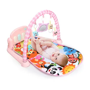 Baby Kick Piano Gym Fitness Pedal Activity Baby foam Fitness Frame Toys Play Mat With Hanging Crochet Dolls Play Gym