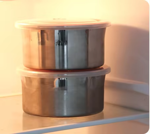 Lưu trữ nhà bếp thép không gỉ chống rò rỉ hình tròn tươi hộp Set cho tủ lạnh hộp đựng thức ăn - Product Image 1