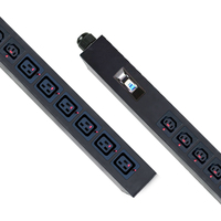 PDU triphasé haute puissance 12 ports, niveau d'entrée, avec disjoncteurs, protection contre les surtensions et les surcharges, 400V 250A, montage en rack