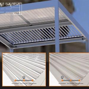Waterproof Or Sunshade Louver Roof and Aluminium Louvered Pergola with Curtain - Product Image 6