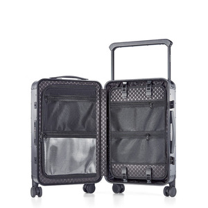 Valise trolley Diplomat en alliage d'aluminium et de magnésium, 20 pouces, grise, durable, pour voyages d'affaires, avec serrure et roulettes pivotantes - Product Image 4
