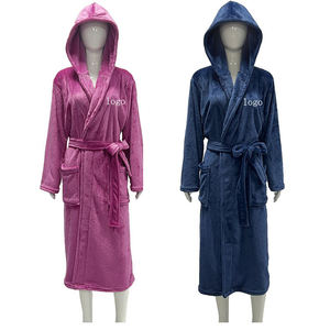 Peignoir en <span class=keywords><strong>polaire</strong></span> <span class=keywords><strong>de</strong></span> flanelle unisexe personnalisé <span class=keywords><strong>pour</strong></span> femmes hiver longs hommes vêtements <span class=keywords><strong>de</strong></span> nuit Spa bain <span class=keywords><strong>Robe</strong></span> à capuche - Product Image 1