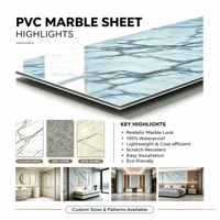 Panneau PVC Effet Marbre Motif Géométrique Design Moderne Imperméable pour Chambre et Appartement