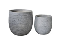 Grand pot de fleurs en fibre léger, élégant et écologique avec trou de drainage pour une utilisation intérieure et extérieure, salle à manger, sol, style moderne et rustique