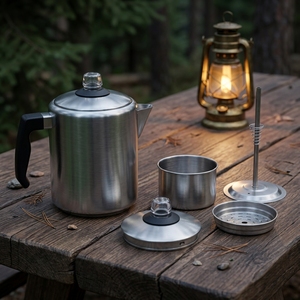 Cafetera Percoladora Portátil Ecológica de Acero Inoxidable de 2L con Tapa, Diseño Moderno para la Hora del Café - Product Image 3