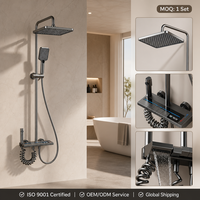 Ensemble de robinetterie de douche pluie 3099 à affichage numérique 4 fonctions, design sur mesure, pour projets de salles de bain d'hôtels haut de gamme