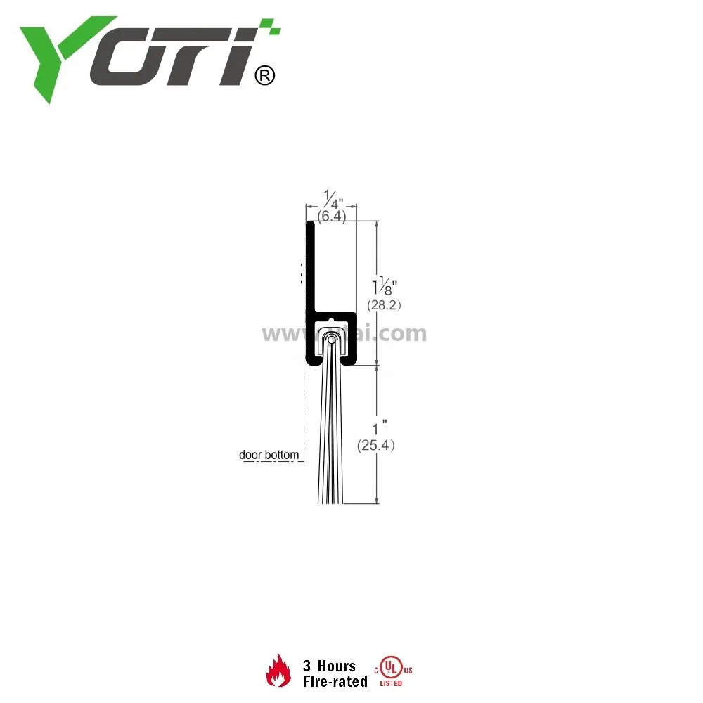 YDS606 แปรงซีลด้านล่างประตู แถบแปรงซีล Weatherstrip, แปรงกวาดประตู