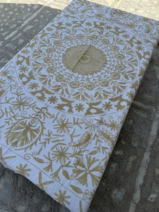 Decorative Canvas Cotton Suzani <b>Quilt</b> Ethnic Uzbek Inspired Embroidery Design Boho <b>Bedspread</b> - Product Image 5
