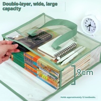 Sac de transport pour dossiers d'étudiant en maille transparente en PVC A4 à trois couches de grande capacité en forme de L personnalisé JIYU, modèle Guangdong, Chine