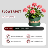 Pots à fleurs en PP de haute qualité avec trou de drainage, design minimaliste, capacité de 4,23 L, pour balcon, jardin, maison et utilisation au sol