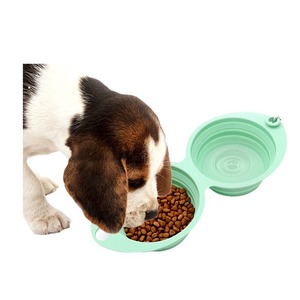Ciotola Doppia Pieghevole in <span class=keywords><strong>Silicone</strong></span> per Animali Domestici, Antiribaltamento, Portatile per Viaggi e Attività all'Aperto, per Cibo e Acqua - Product Image 4