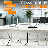 Trophée en verre personnalisé gravé au laser avec logo, texte et image sur mesure – Plaque de récompense pour entreprise et cérémonie de remise des diplômes
