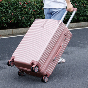 Valise à roulettes pour femme de 20 pouces avec roues pivotantes à 360 degrés, fermeture éclair de couleur unie, valise de voyage d'affaires - Product Image 2