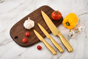 Ensemble de <span class=keywords><strong>couteaux</strong></span> de <span class=keywords><strong>cuisine</strong></span> <span class=keywords><strong>3</strong></span> pièces couleur or, entièrement en acier inoxydable couleur cuivre - Product Image 2