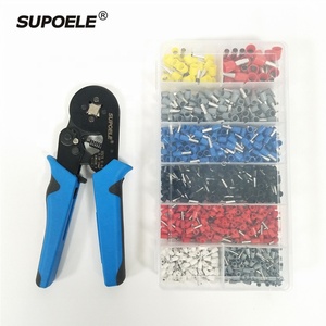 Pinza Crimpatrice HSC8 6-4A con Impugnatura Colorata, <span class=keywords><strong>Kit</strong></span> di Utensili Manuali con Set di 1200 Terminali Isolati, Perni e Capicorda - Product Image 1