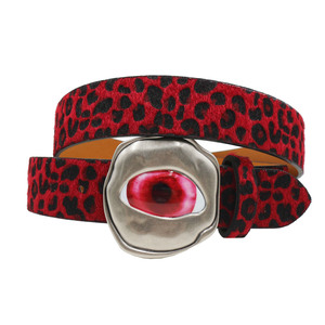Nuova Cintura Y2K Punk in Pelle PU con Stampa Leopardata, Fibbia Vintage in Metallo a Occhio del Diavolo, Fascia Colorata con Motivo Ghepardo per Cowboy Western - Product Image 3