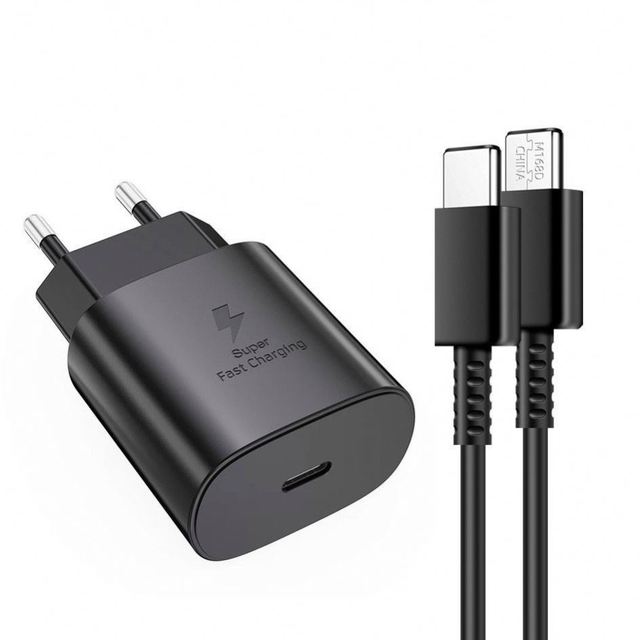Maxfree 45W USB-C Fast Charger for Galaxy with 1M Type-C Cable Plastic Travel Adapter with UK Plug