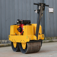 Compacteur d'asphalte mini à double tambour vibrant, à moteur essence, portatif, pour travaux routiers