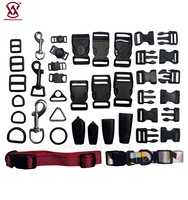 Boucles à dégagement latéral en plastique courbées, clips de sangle en plastique multi-tailles, boucle à crochet en métal pour accessoires de collier pour animaux de compagnie