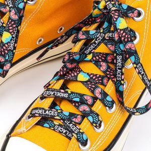 Lacets plats en polyester élastique imprimés de fruits de 10 mm personnalisés pour chaussures de sport en toile - Product Image 3