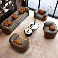 Sofá de Recepción de Oficina de Lujo, Sillón Moderno para Sala de Estar, Tapizado en Terciopelo, Juego de Sofás con Diseño Acolchado y Detalles Dorados