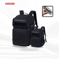Sac à dos de voyage tactique 45L, approuvé par les compagnies aériennes avec poche pour bagages, compatible TSA, compartiment pour ordinateur portable 17'', sac de voyage urbain