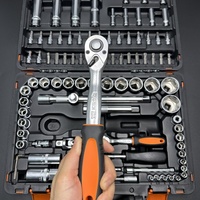 Jeu de douilles à chocs métriques 87 pièces, carrées, en CR-V, qualité industrielle, avec cliquet et mallette de rangement, OEM