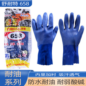 Guantes Shunet 658 Azules Recubiertos de PVC, Texturizados, con Microdiamantes en Relieve, Antideslizantes, de Uso General, de Seguridad - Product Image 2