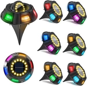 Lampe solaire de terrasse améliorée 12+6 LED, éclairage solaire de chemin extérieur, lampe de marquage routier étanche pour trottoir, allée, décoration de jardin - Product Image 5