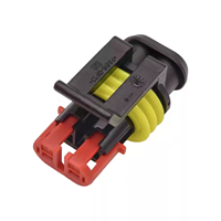 Conector de Cable Automotriz Doméstico 282080-1, Carcasa de 2 Orificios PA66 GF, IP67, 14A, 24V, Resistente a la Temperatura