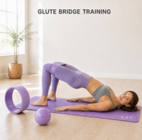 Perlengkapan Yoga Grosir OEM Kustom Set Bola Pilates Pita Resistensi Rajut Matras TPE Roda Yoga Tas Kanvas ABS Tahan Lama Ramah Lingkungan