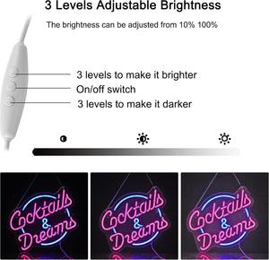 Letrero LED de Neón con Diseño de Cócteles y Sueños, Multicolor, Resistente al Agua IPX3, para Decoración de Pared en Bares, Clubes, Dormitorios, Oficinas, Hoteles, Pubs y Centros Comerciales - Product Image 3