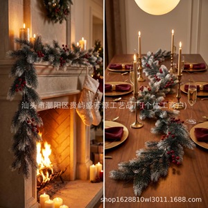 Guirnalda artificial de pino navideño con conos y agujas artificiales para decoraciones festivas - Product Image 4