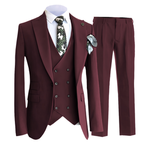 Abiti da lavoro e smoking da uomo più venduti per l'abbigliamento dello sposo. Giacche da uomo in tre pezzi traspiranti da sposa. - Product Image 2
