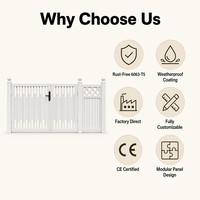 Juego de Puerta de Jardín con Valla de Aluminio Personalizada, Postes Decorativos con Remate de Corona, Resistentes al Óxido, Recubrimiento en Polvo 6063-T5