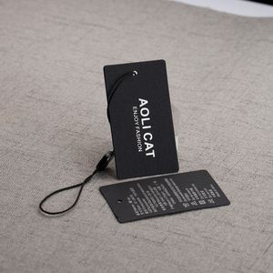 Étiquettes suspendues personnalisées de luxe avec estampage à chaud doré, étiquettes et cartes en papier gaufré pour vêtements, vente en gros - Product Image 2