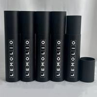 Cadeau biodégradable Tube en papier Kraft noir personnalisé rond mince et longue affiche d'expédition emballage bouteille de soins de la peau boîte en carton