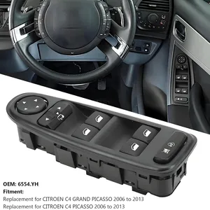 Bouton de commande de lève-vitre électrique et de rétroviseur 6554.YH 6554.QL pour Citroën <span class=keywords><strong>C4</strong></span> <span class=keywords><strong>Grand</strong></span>, <span class=keywords><strong>Picasso</strong></span> 2006 2007 2008 <span class=keywords><strong>2009</strong></span> 2010 2011-2013 - Product Image 4