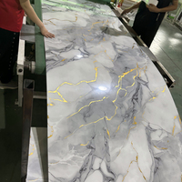 Panneau mural en PVC marbré ignifuge de qualité moderne, fourni par l'usine, imperméable, pour la décoration intérieure