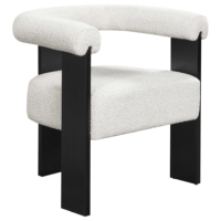 Fauteuil de Salon de Manucure Luxe Nordique en Bouclé, Chaise Moderne à Cadre en Bois Massif pour Studio de Beauté Haut de Gamme et Atelier de Techniciens Ongulaires